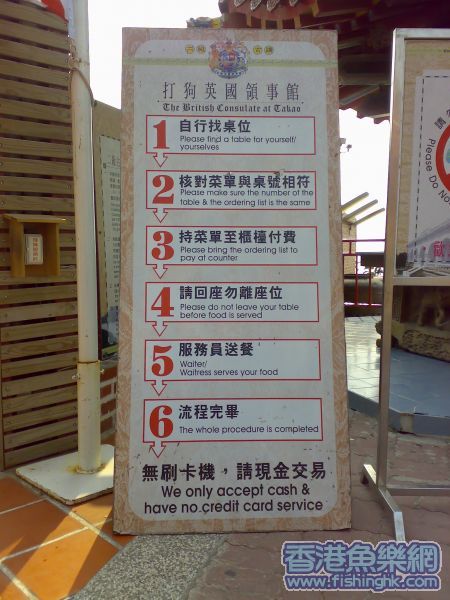 餐廳流程指示